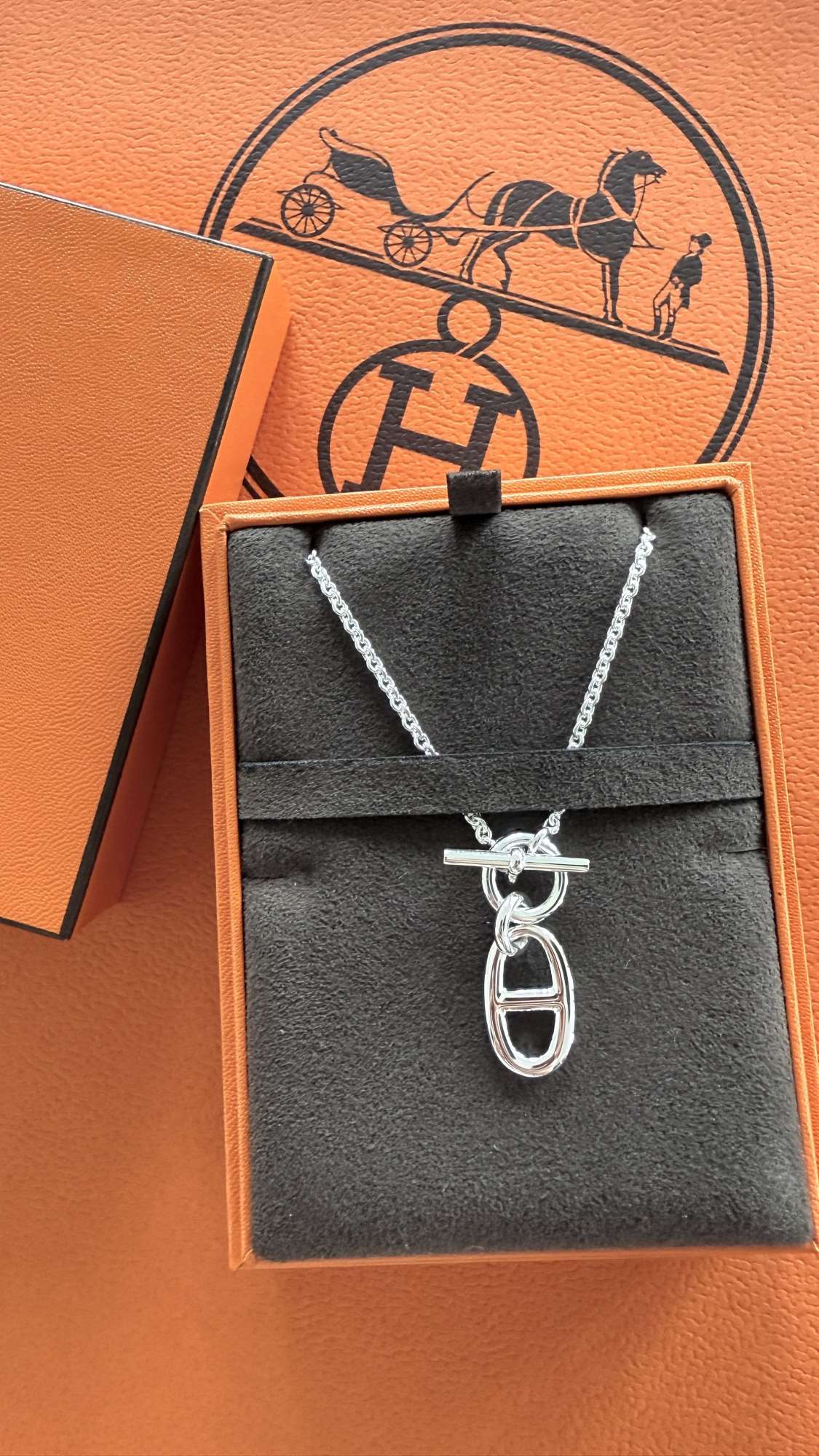 Strieborný náhrdelník Hermès Chaine d'ancre