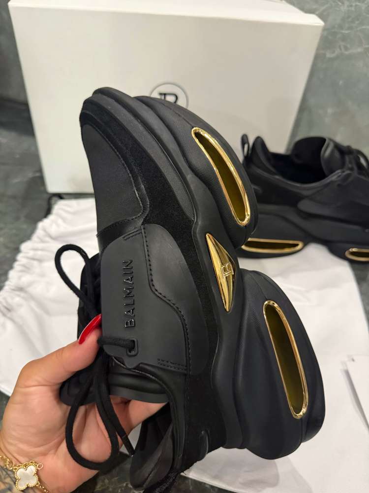 Nízke tenisky Balmain B-Bold z teľacej kože