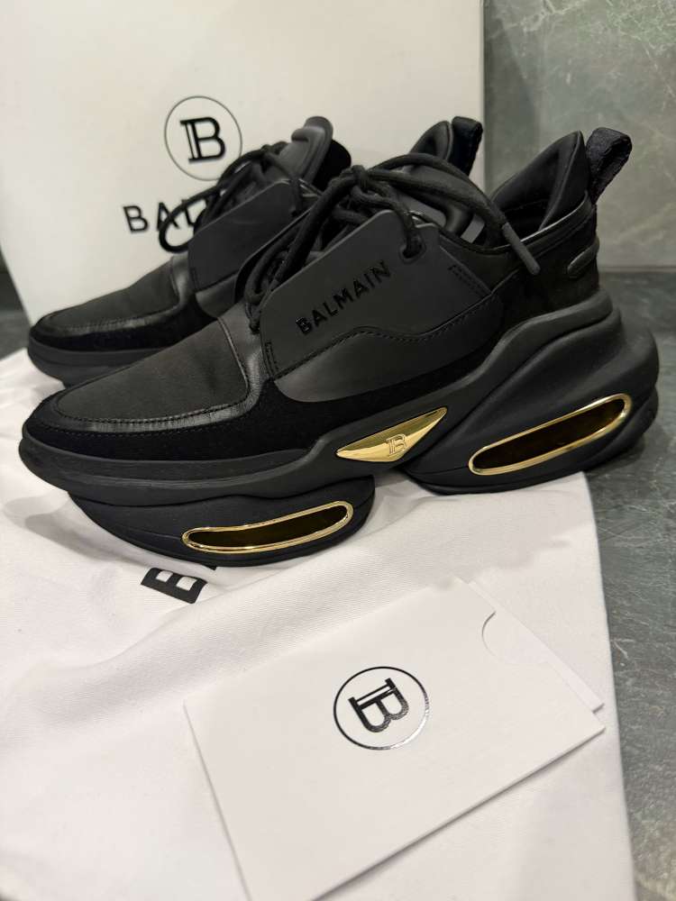Nízke tenisky Balmain B-Bold z teľacej kože