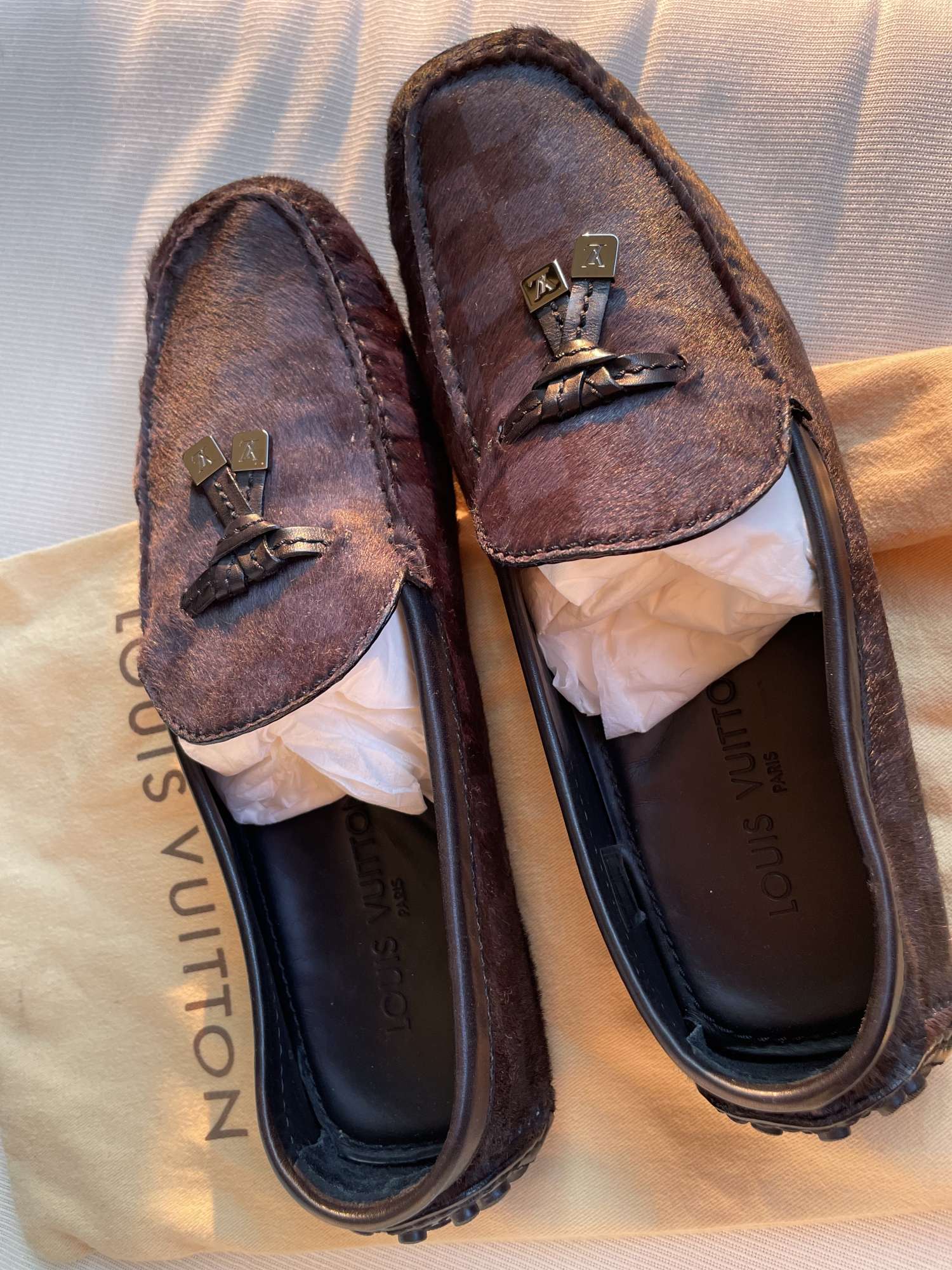 Louis Vuitton mokasíny z poníka