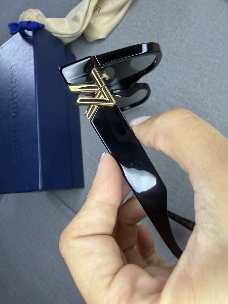 Louis Vuitton GO-14 Square slnečné okuliare – čierne, komplet balenie