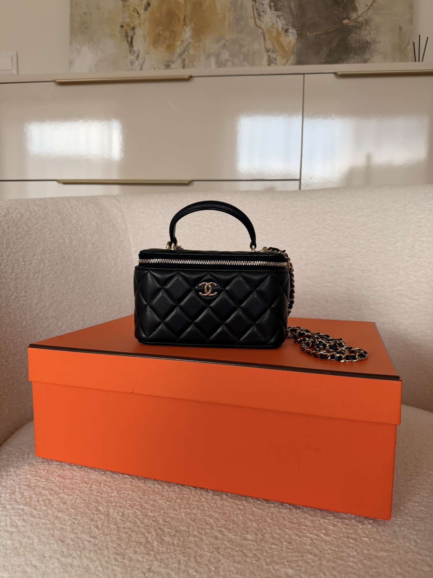 CHANEL Vanity Avec Poignée AP2199 – Black Lambskin | Kompletné balenie