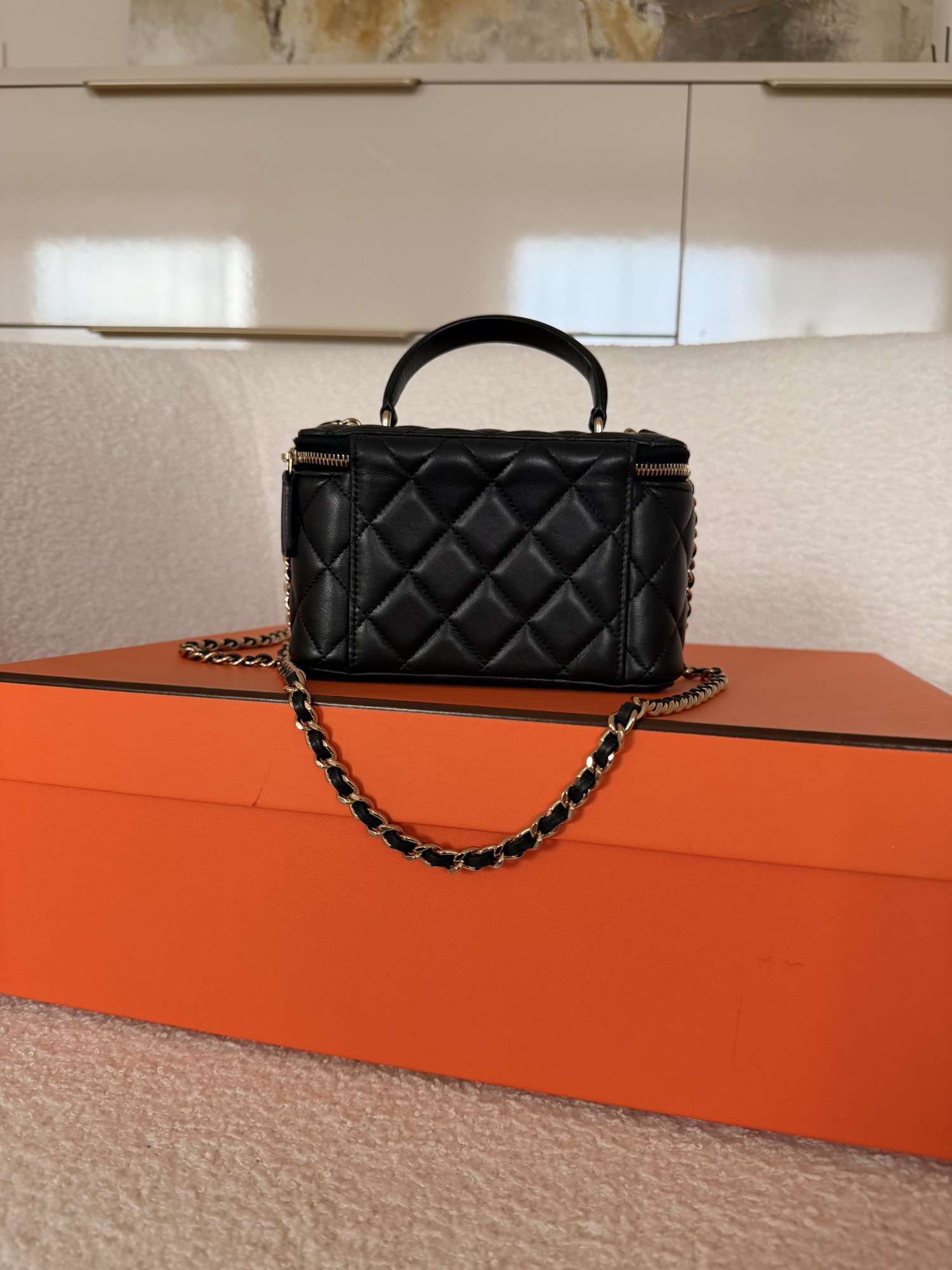 CHANEL Vanity Avec Poignée AP2199 – Black Lambskin | Kompletné balenie