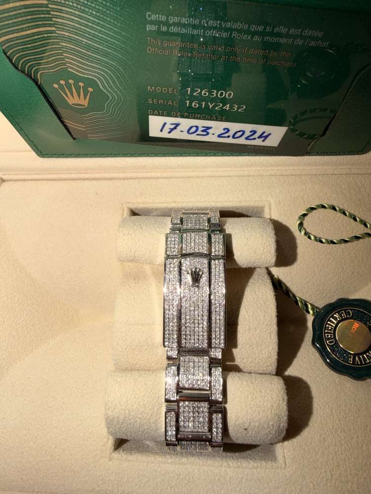 Rolex Datejust 41 – Full Diamond & Rainbow Bezel – Full Set