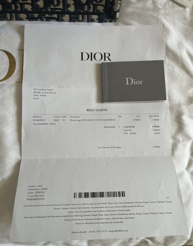 Dior médium tote bag