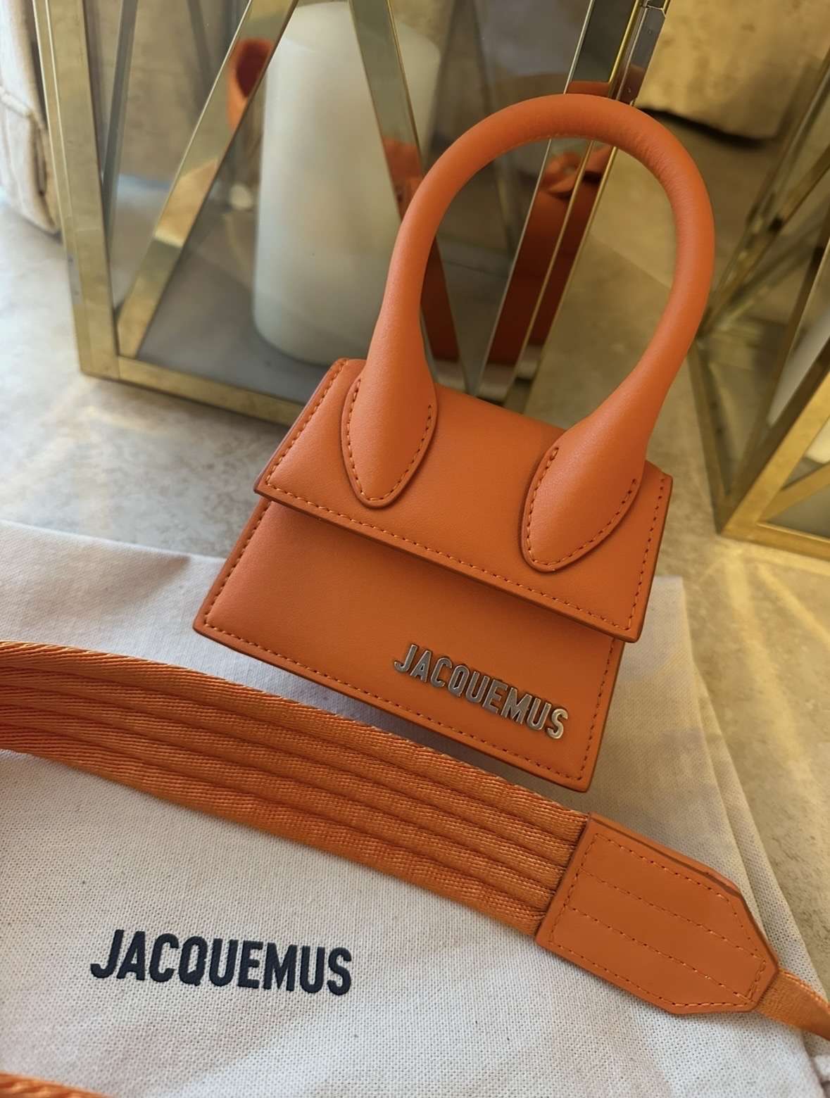 Oranzova kabelka Jacquemus Le Chiquito leather tote bag