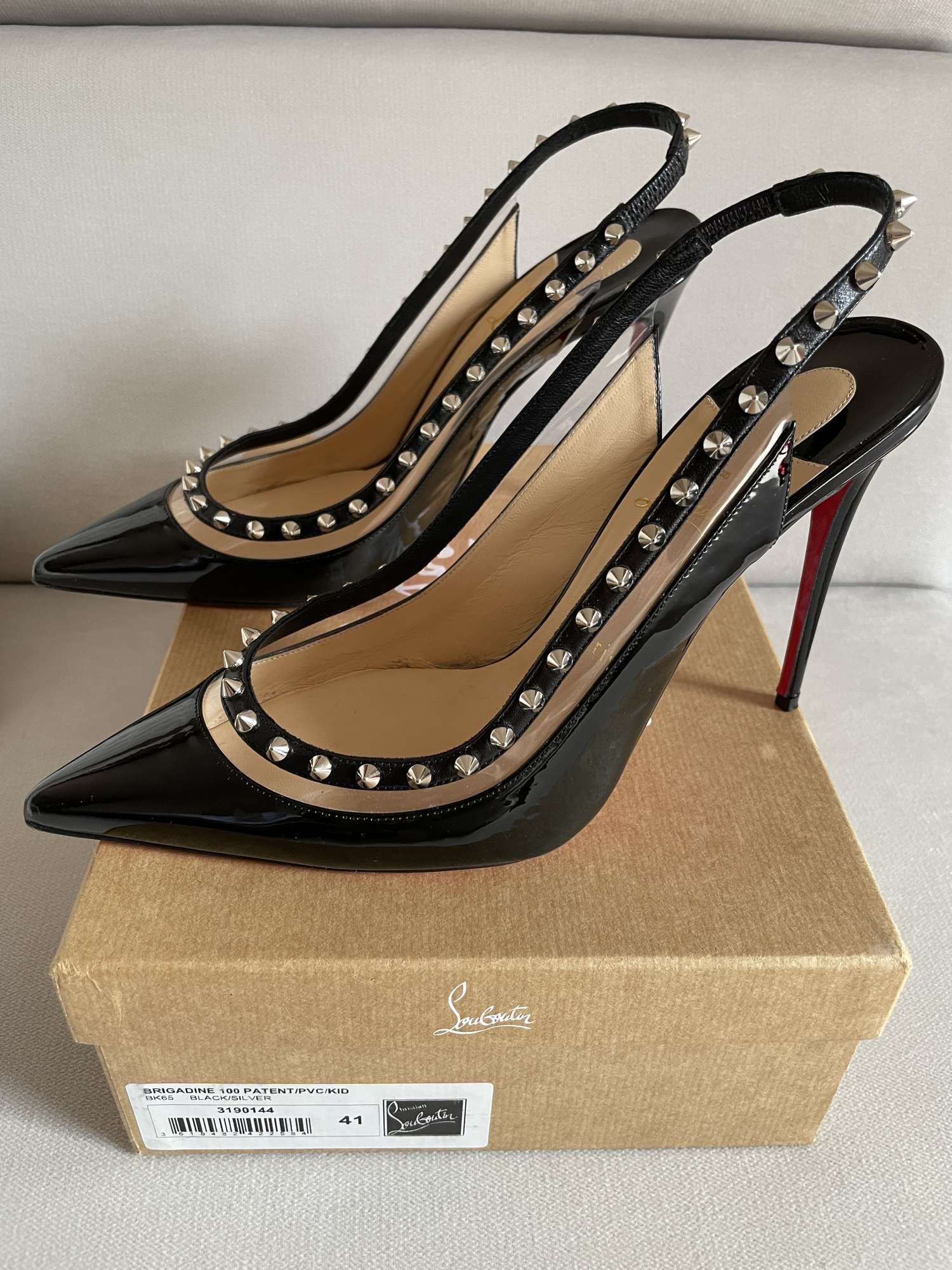 Christian Louboutin Brigadine 100 patent/pvc