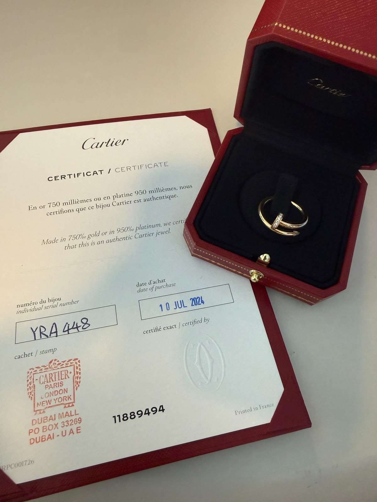 Cartier juste un clou prsteň