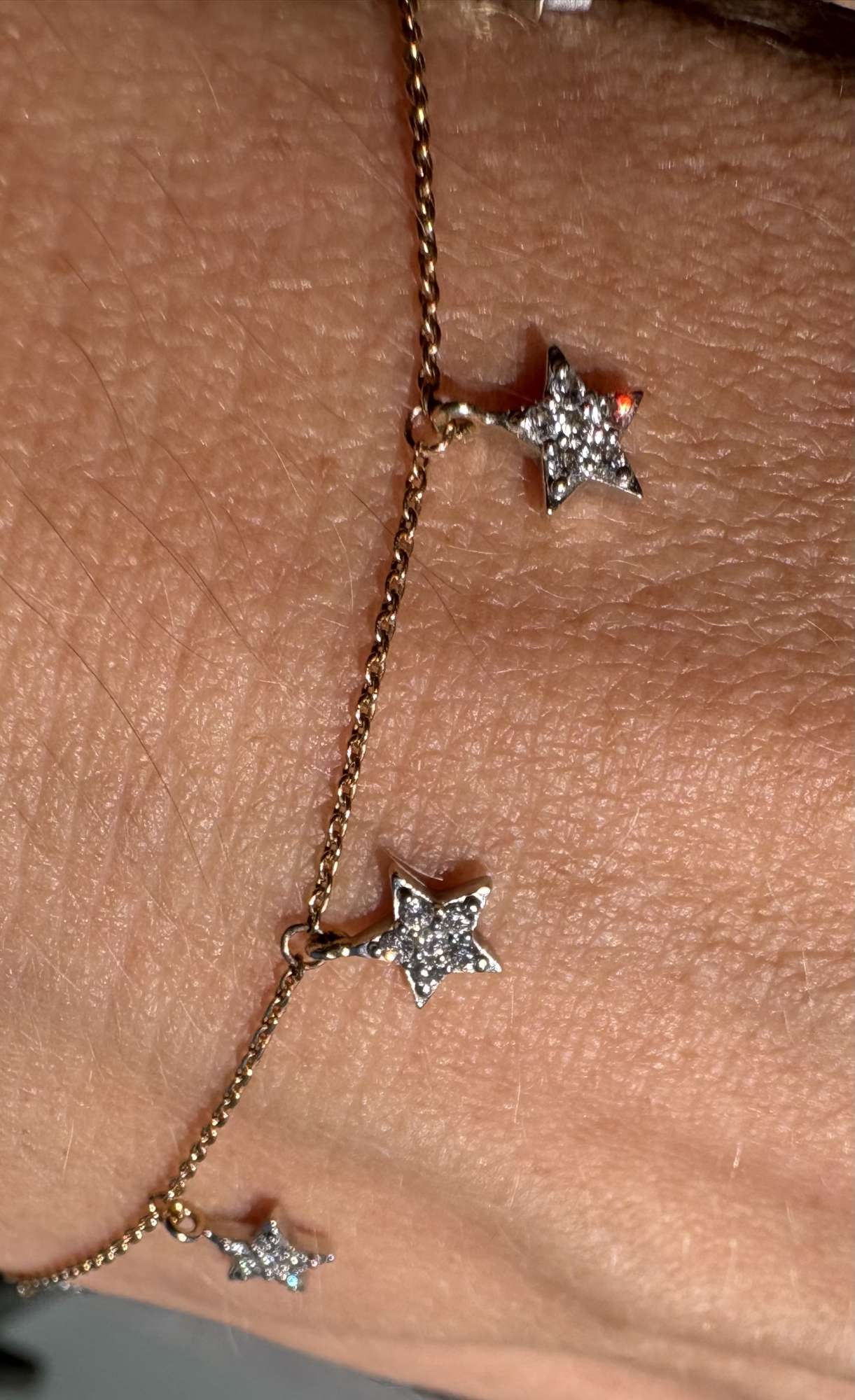 Diamantový náramok s hviezdičkami , 18ct zlato