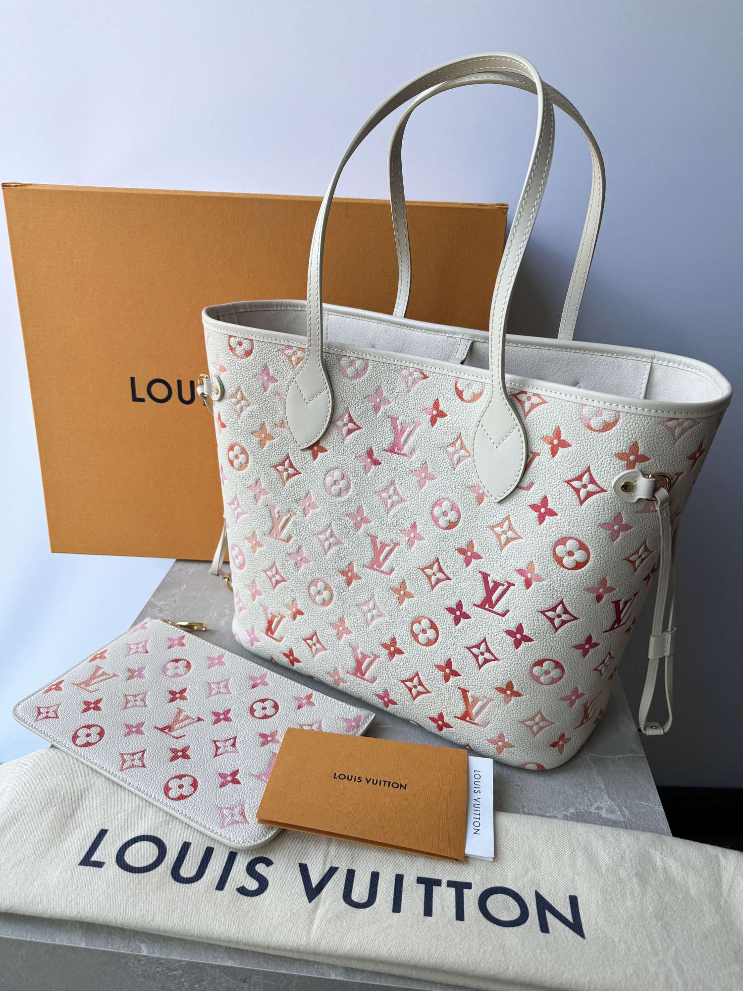 LOUIS VUITTON Neverfull MM Sunrise Aquarelle kabelka taška