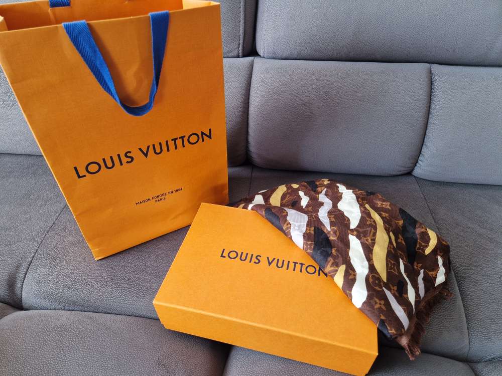 Louis Vuitton šatka LOL brown monogram silk