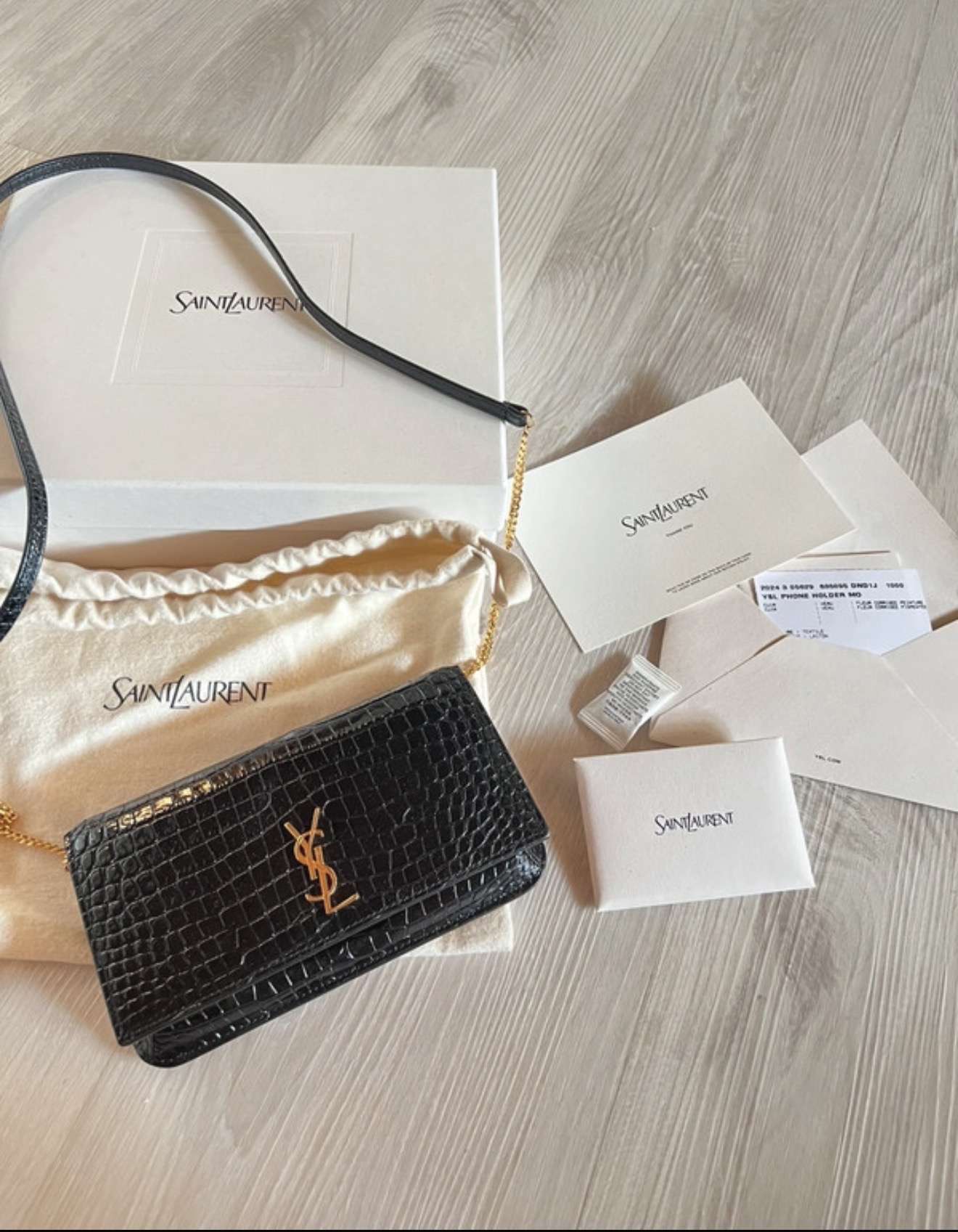 YSL crossbody - na mobil walletka