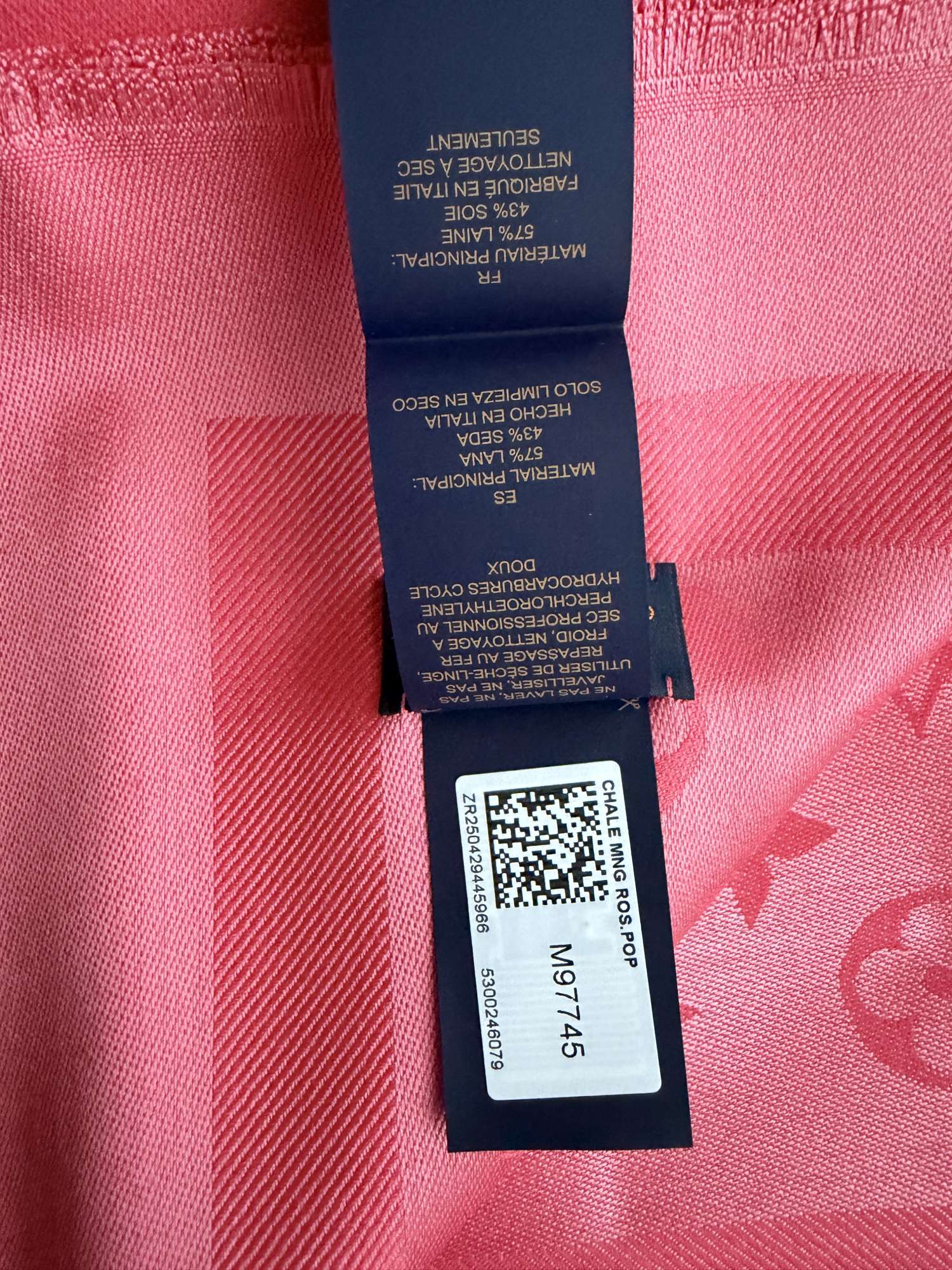 Monogramový šál Louis Vuitton ružový pop