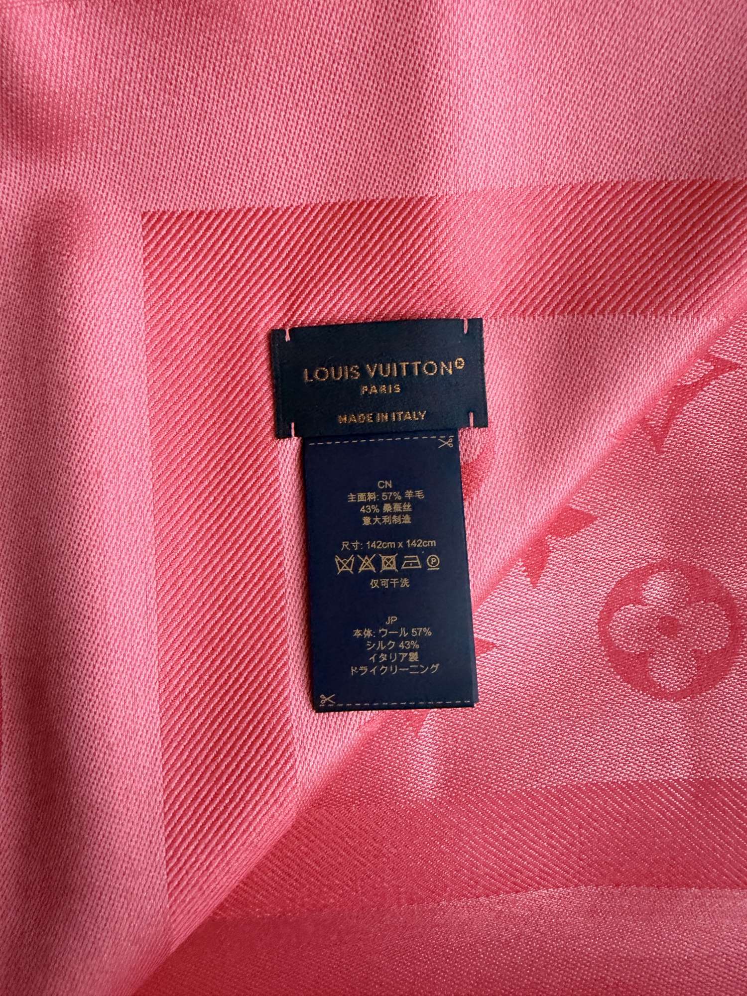 Monogramový šál Louis Vuitton ružový pop
