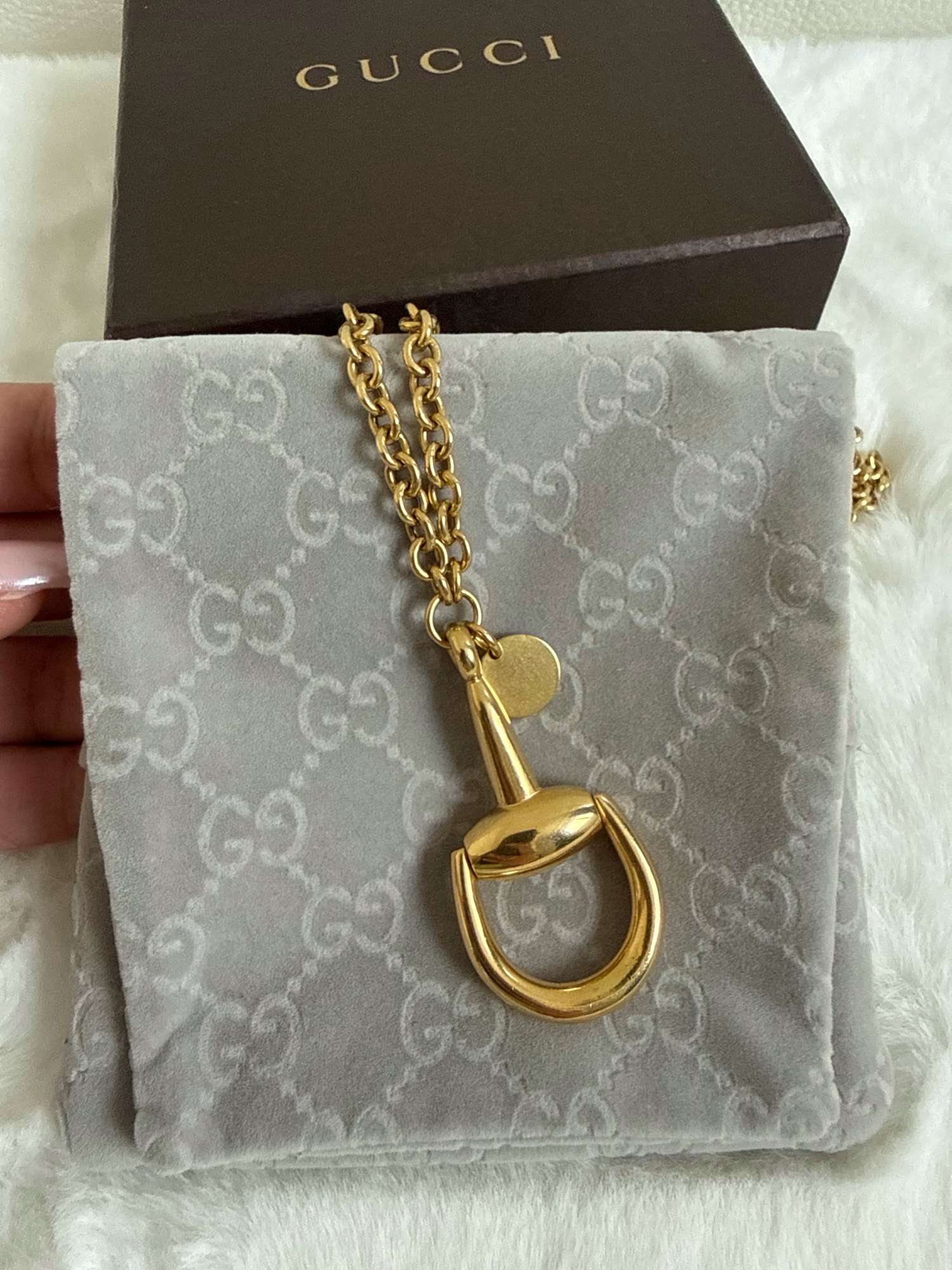 Gucci 18-karátový žltý zlatý prívesok s motívom koňa, vintage