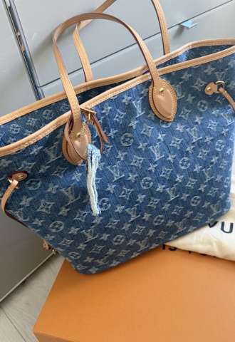 https://www.vipluxury.sk/Louis Vuitton Neverfull MM Monogram Denim Blue M13192 with Pouch & Receipt