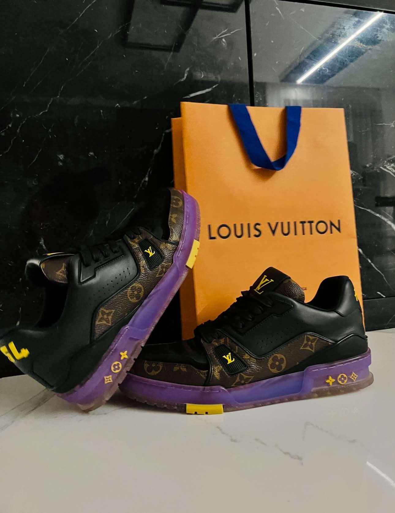 Louis Vuitton LV Trainer Sneaker Purple Black / Monogram