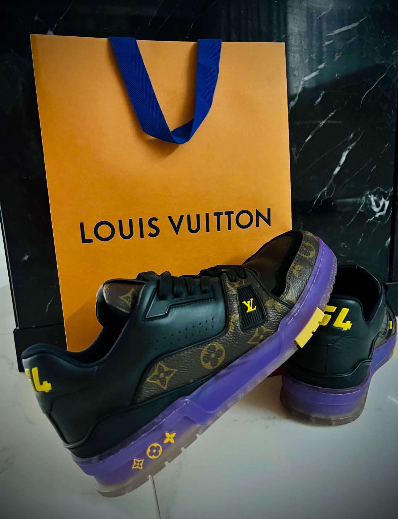 Louis Vuitton LV Trainer Sneaker Purple Black / Monogram