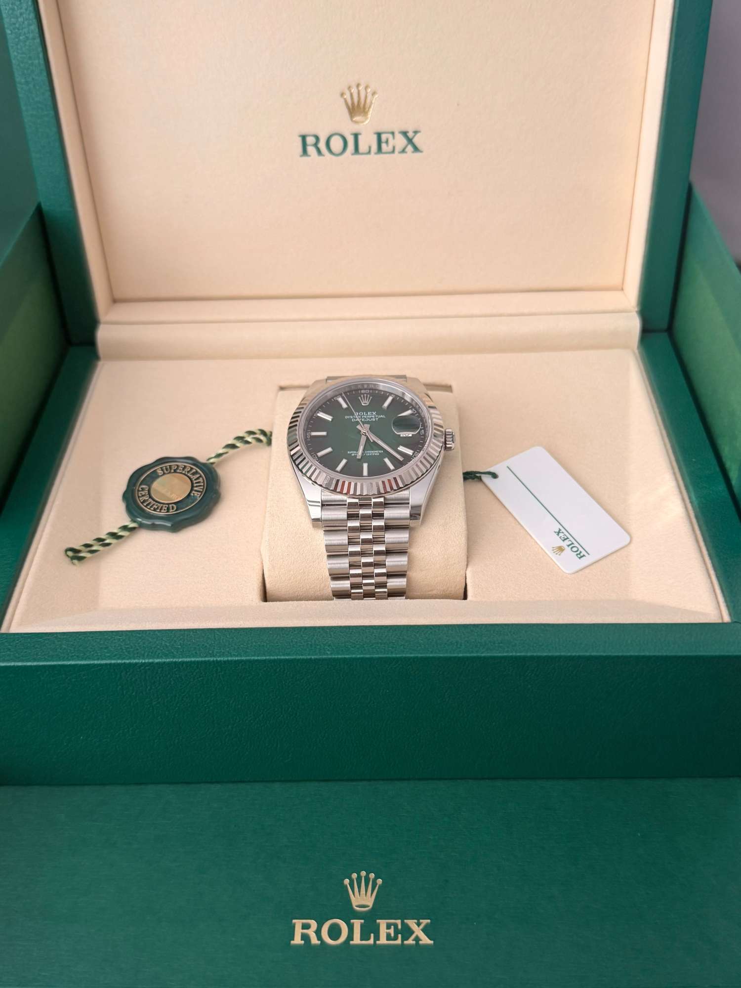 Rolex Oyster Perpetual Datejust Ombre Green Jubilee 41