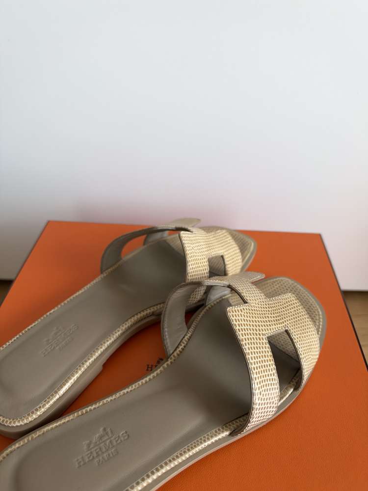 Hermes oran lizard beige