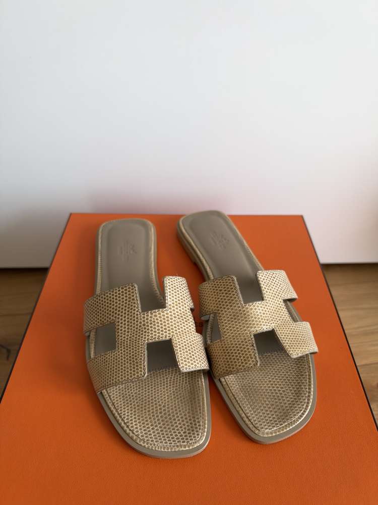 Hermes oran lizard beige