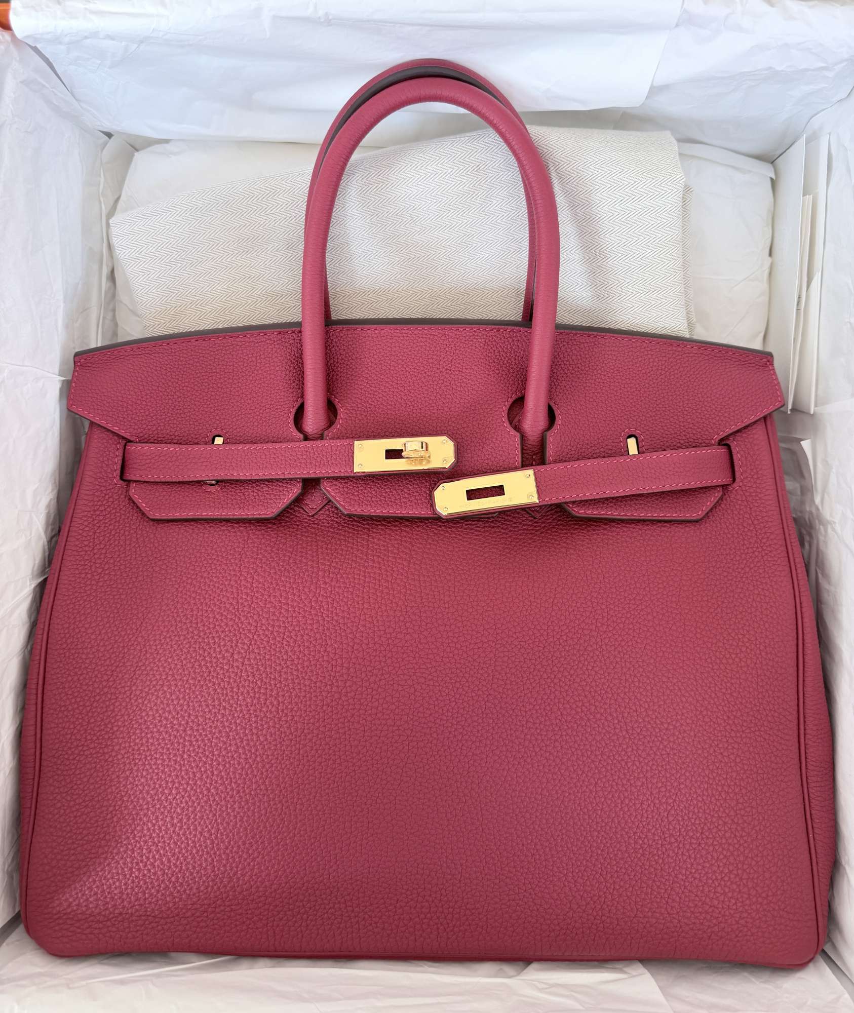 Hermès Birkin 35 Togo Rouge Vif Gold Hardware