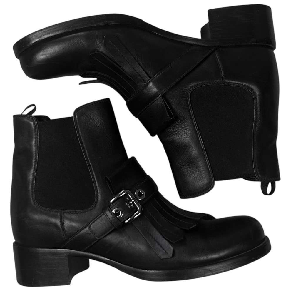 Kozene clenkove “biker boots Chelsea” zn. Prada - velkost 40
