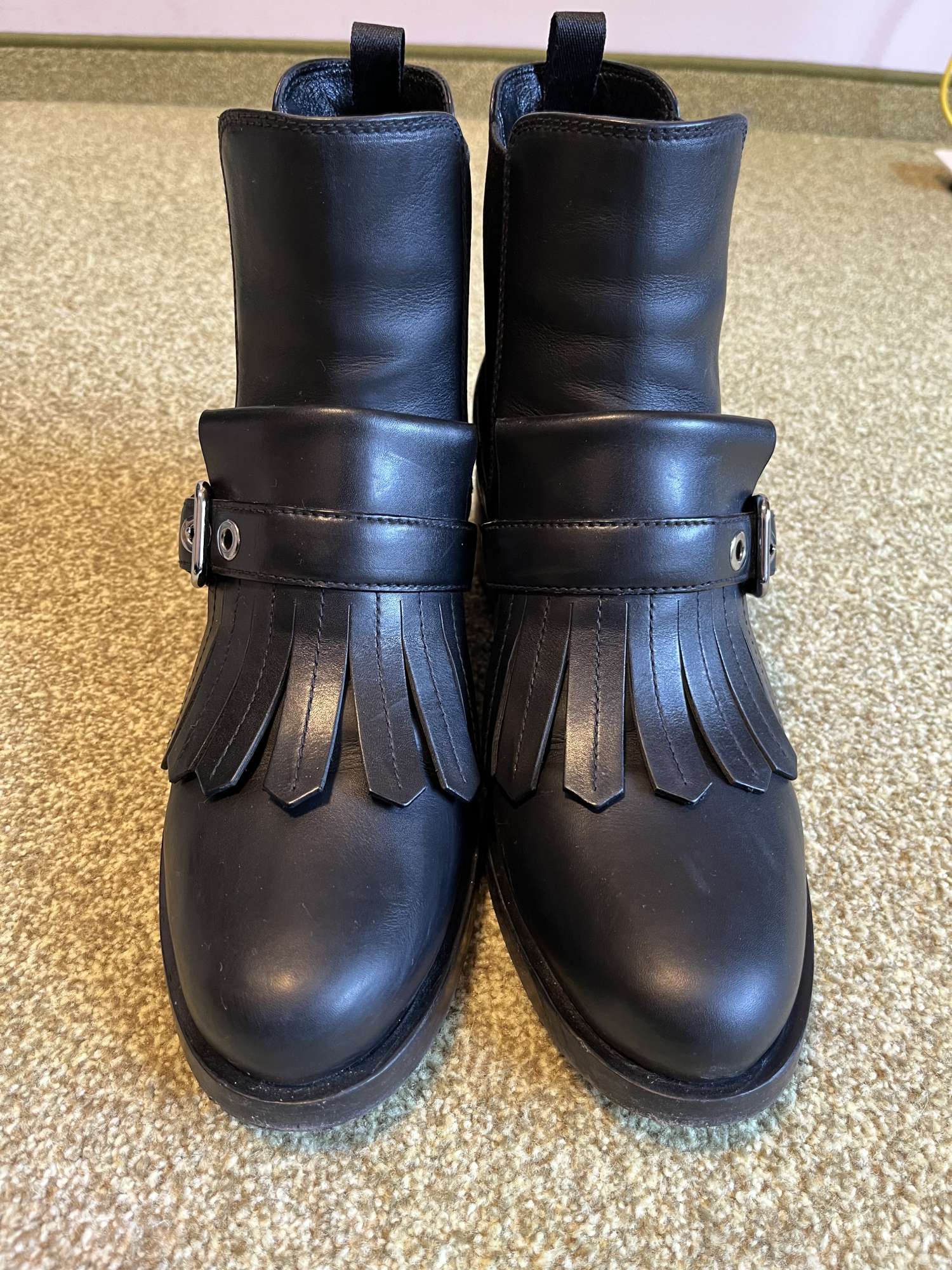 Kozene clenkove “biker boots Chelsea” zn. Prada - velkost 40