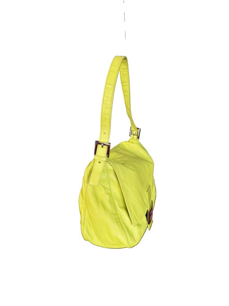 Fendi Vintage Y2K Neon Green Leather Mama Baguette