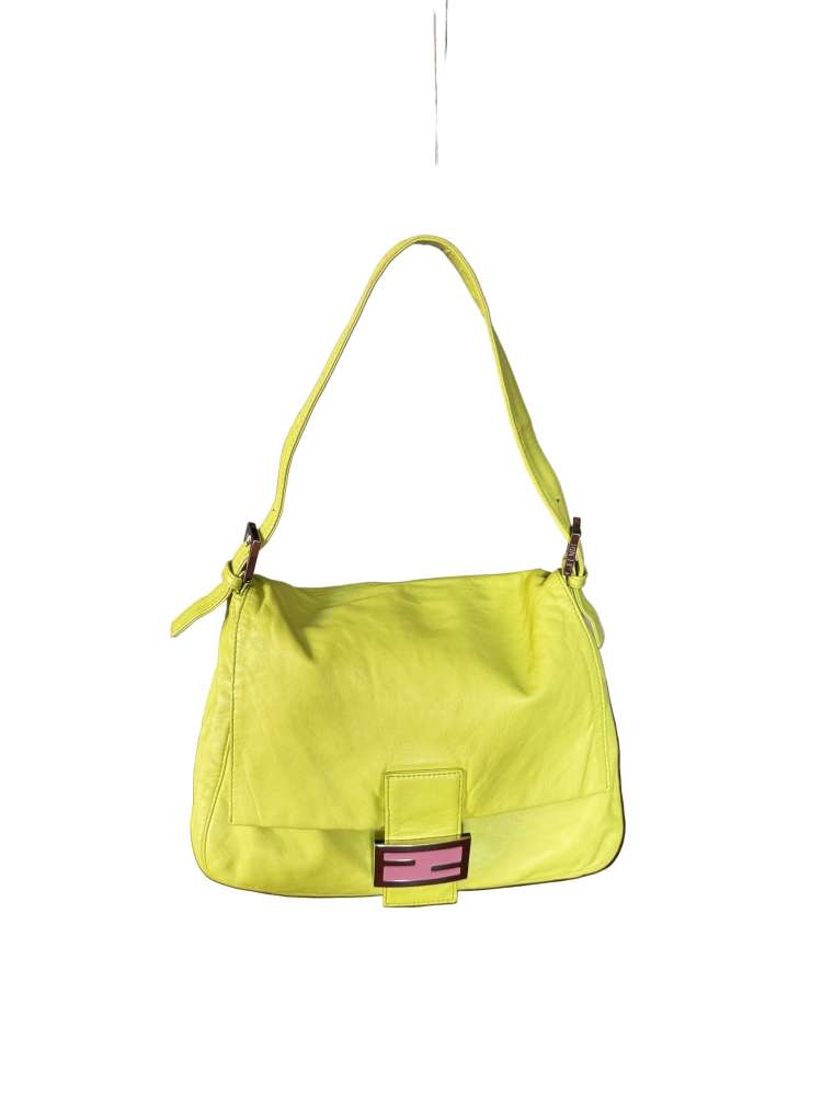 Fendi Vintage Y2K Neon Green Leather Mama Baguette
