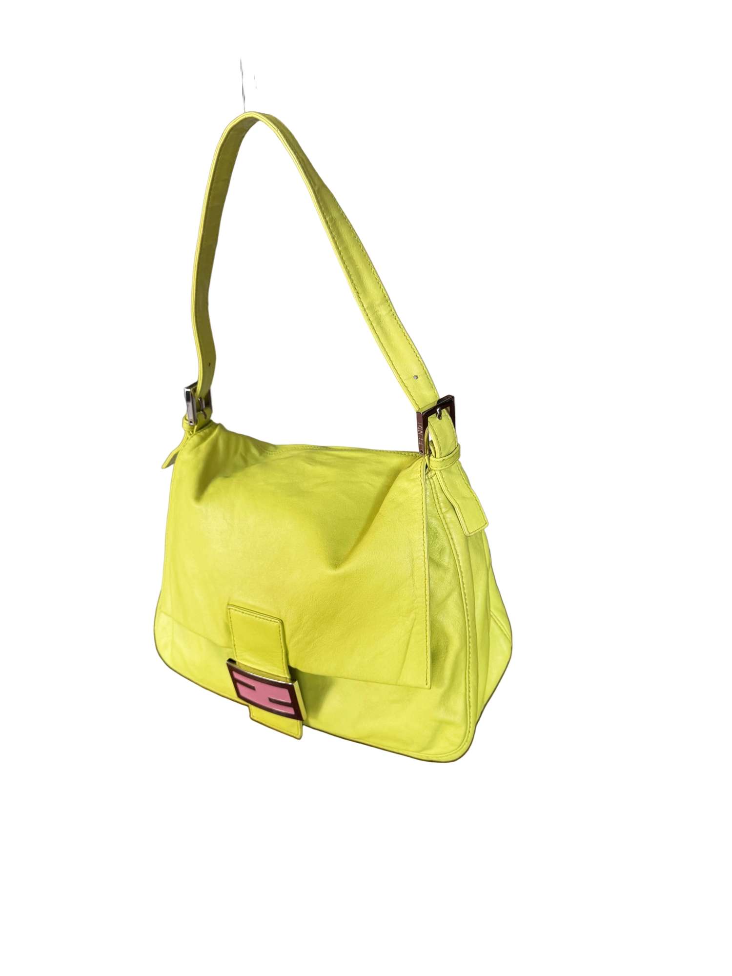 Fendi Vintage Y2K Neon Green Leather Mama Baguette