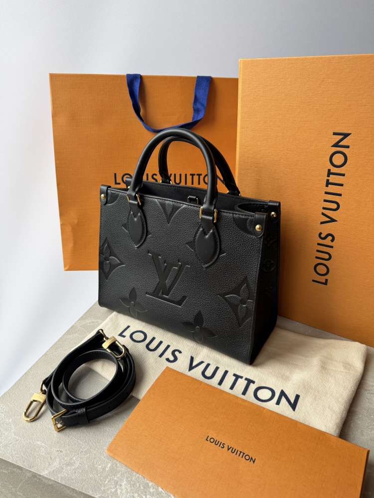 LOUIS VUITTON Onthego PM čierna kabelka taška FULL SET