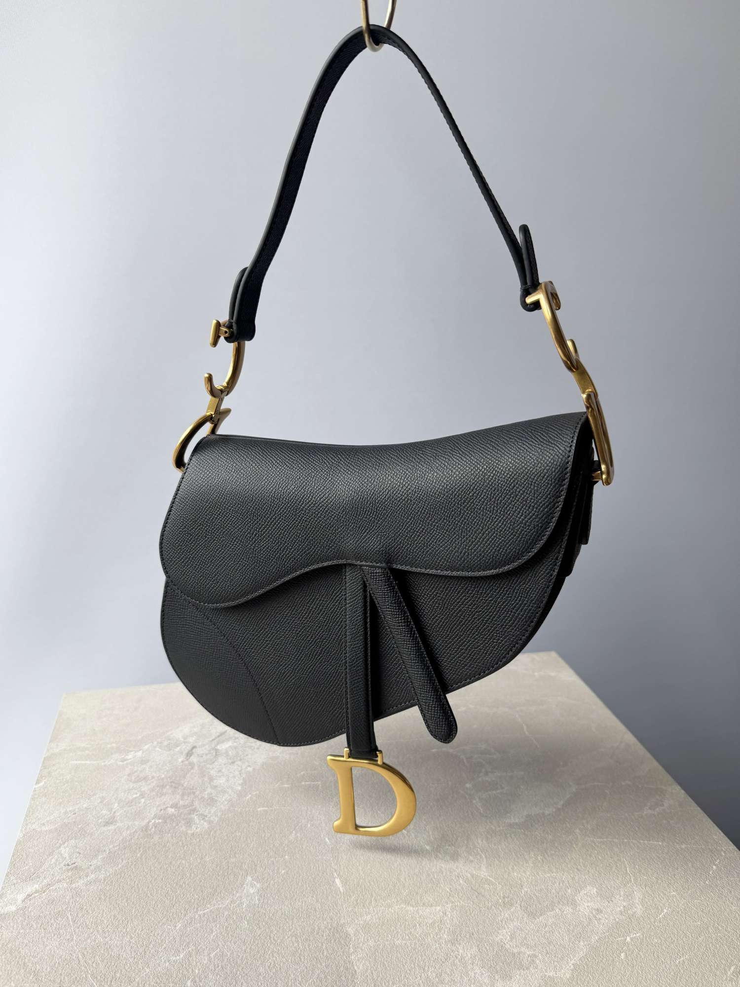 DIOR Medium Saddle Bag čierna kabelka taška komplet balenie